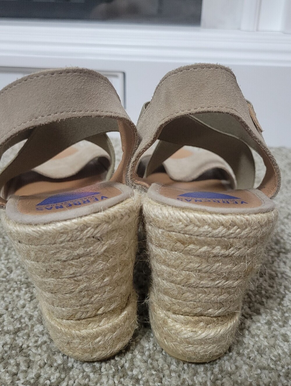 Verbenas Silvia Serraje Piedra Open Toe Espadrille Cross Strap Wedge Sandals - Picture 4 of 8